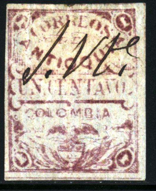 COLOMBIA - ANTIOQUIA, #23, USED HAND CANCELED, 1885, COLOMBIA063NS2