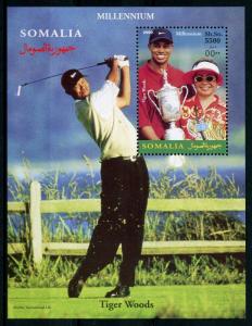 Somalia 2000 MNH Tiger Woods 1v S/S Golf Sports Stamps