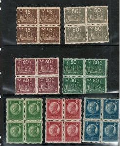 Sweden #197 - #211 Very Fine Never Hinged Set In Blocks