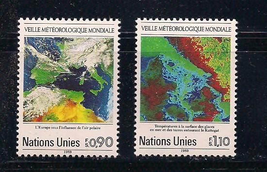 UN Geneva Sc#176 177 Worl Weather Watch MNH