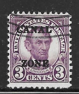 Canal Zone 102: 3c Lincoln overprint, used, F