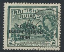 Guyana Independence 1967 SG 421 Used opt misprint offset to left