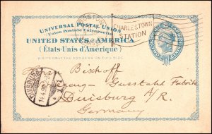 1898 Scott UX13 International Use Postcard To Germany - Thanks For A Newspaper