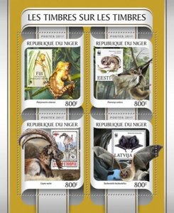 Niger - 2017 Stamps on Stamps - 4 Stamp Sheet - NIG17217a