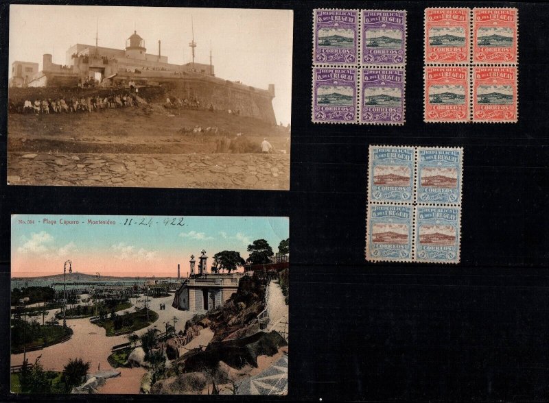 Uruguay Montevideo Hill Lighthouse Stamp and Postcard Collection