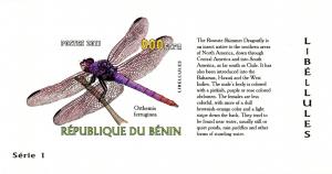BENIN SHEET IMPERF DRAGONFLIES INSECTS