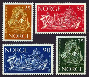 Norway 1963 Sc#433/436 FREEDOM FROM HUNGER/GIRL IN BOAT GRAIN/STILL LIFE Set MNH