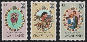 Swaziland Charles and Diana Royal Wedding 3v 1981 MNH SG#376-378 MI#375-377
