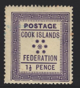 Cook Islands Sc#6 MLH - blue ink on front