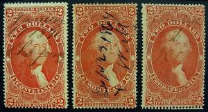 USA, Scott R81c - R83c, All 3 $2 revenue stamps