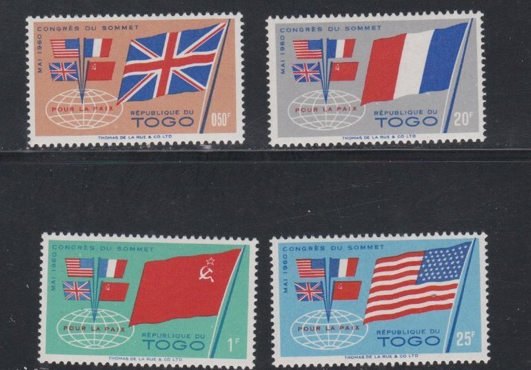 Togo # 382-385,  Flags, Mint Hinged, 1/3 Cat.