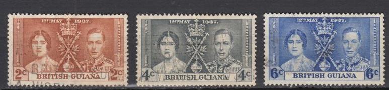 British Guyana - 1937 Coronation Issue Sc# 227/229 (9590)