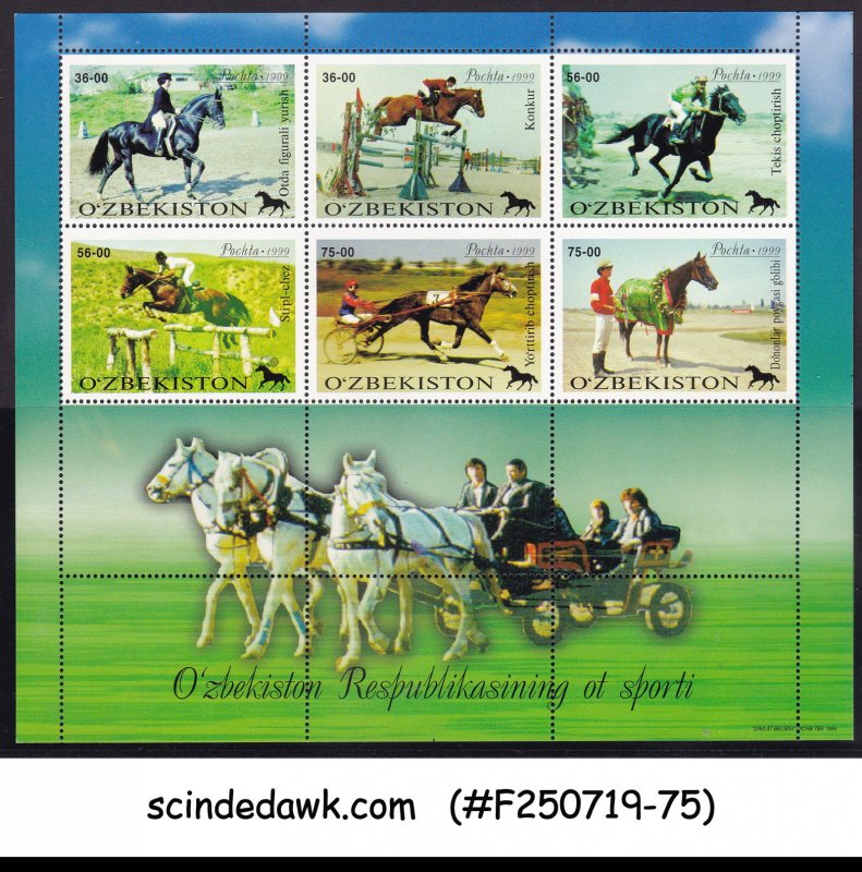 UZBEKISTAN - 1999 HORSE / ANIMALS / SPORTS - MINIATURE SHEET MNH