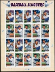 US Stamp #4080-3 MNH - Baseball Sluggers Complete Se-Tenant Sheet of 20