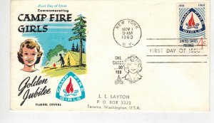 1960 CAMP FIRE GIRLS GOLDEN JUBILEE 1167 FLUEGEL MULTICOLOR CACHET