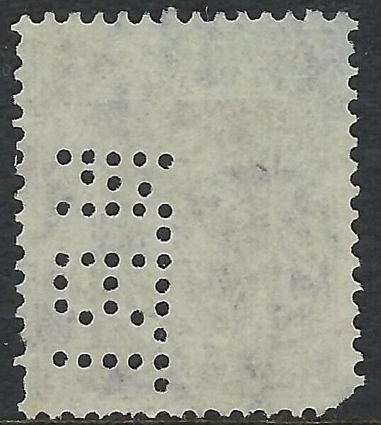 Burma Perfin N.B.I. for National Bank of India on Scott 28 - 4 Annas, inspect