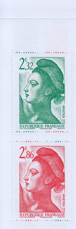 2022 France Gandon's Liberty Delacroix   Bk12 (Scott NA) MNH