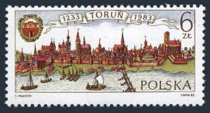 Poland 2581, 2581a sheet, MNH. Michel 2876,Bl.92. Torun Municipality, 750, 1983.