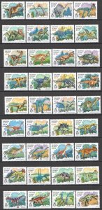 Ls 2016 Solomon Islands Dinosaurs Prehistoric Animals #4017-4052 Big Set Mnh