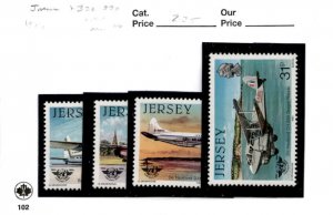 Jersey, Postage Stamp, #336-339 Mint NH, 1984 Airplanes (AC)