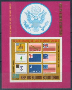 Equatorial Guinea Mi Blk 167 MNH American Bicentennial Flags ZAYIX 0224M0023