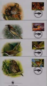 St.Lucia 1132-35 FDC WWF-01/Birds