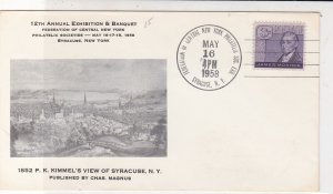 U. S. 1958 12th Annual Ex & Banquet NY View of N.Y. Illust Stamp Cover Ref 37642