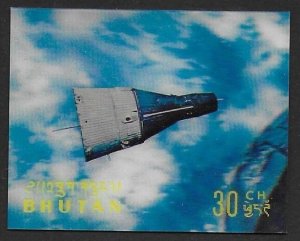 1970 Bhutan Conquest of Space 3-D 30ch #118D VF-NH-