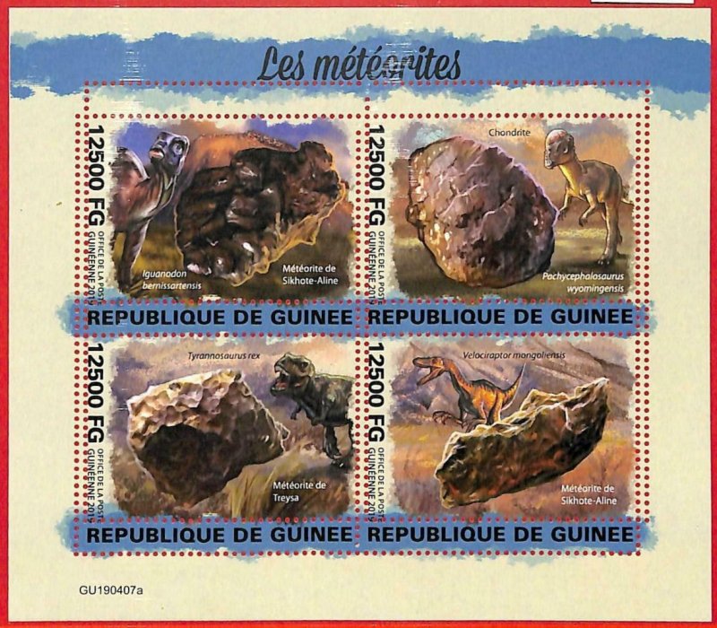 A1962 - GUINEA, ERROR: MISSPERF, MINIATURE S -2019 Meteorites, Space, Prehistory