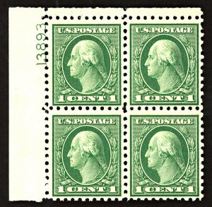 U.S. #545 MINT PL# Block OG NH 