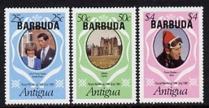BARBUDA - 1981 - Royal Wedding - Perf 3v Set - Mint Never Hinged