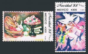 Mexico 1574-1575 two sets,MNH.Michel 2109-2110. Christmas 1988,by Jose Reyes.