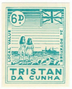 (I.B) Tristan da Cunha Postal : Local Post 6d (Ship)