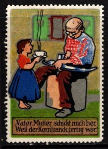 Vintage Germany Poster Stamp Father, Mother Sent Me Here Because The Kornfranck