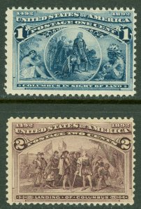 EDW1949SELL : USA 1893 Scott #230-31 Mint Never Hinged. Catalog $70.00.