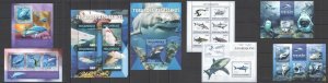 Eb184 Sharks Fauna Marine Life ! 4Kb+4Bl Mnh