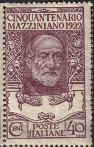 Sc# 141 Italy 1922 Mazzini Patriot & Writer 40c issue MNH CV $57.50 Stk #2