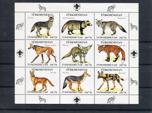 Turkmenistan 1998 WOLF Sheet Perforated Mint (NH)VF