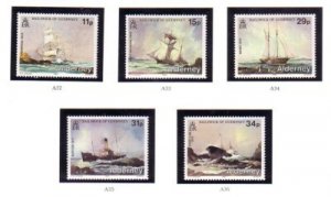 Alderney Sc 32-36 1987 Shipwrecks stamp set mint NH