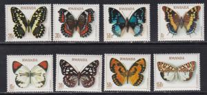 Rwanda # 905-912, Butterflies, Mint NH, 1/2 Cat.