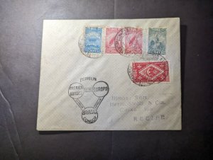 1933 Brazil Airmail Cover Florianopolis to Recife Condor Zeppelin Airline