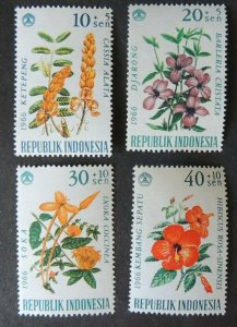 Indonesia 1966 flowers 4v MNH #1 