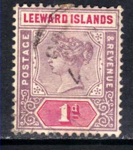 Leeward Islands 1890 QV  1d Dull Mauve & Rose SG 2 ( 4 )