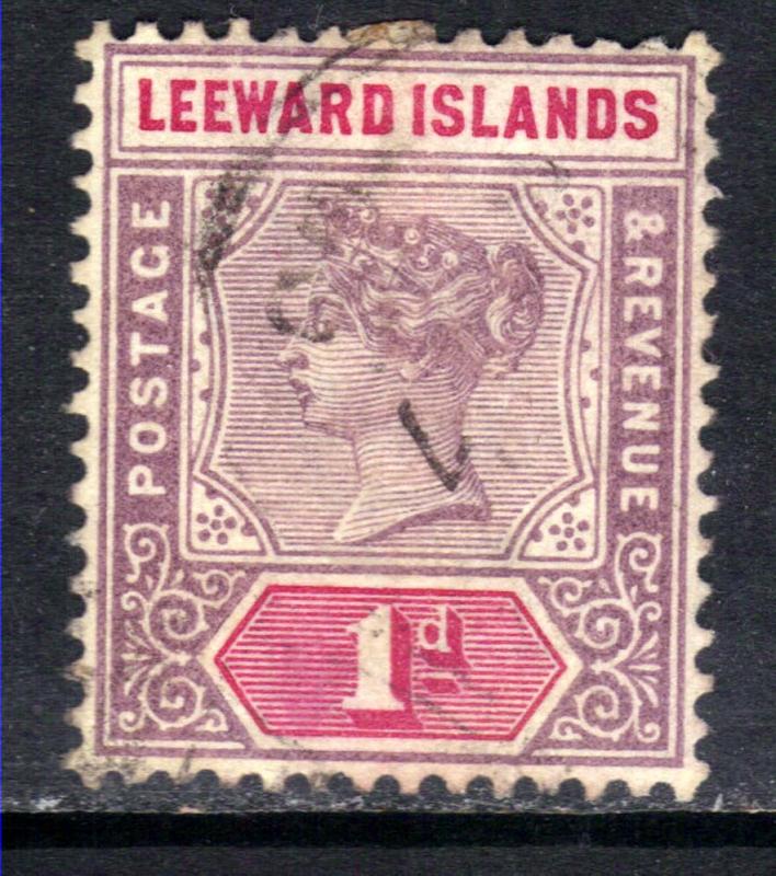 Leeward Islands 1890 QV  1d Dull Mauve & Rose SG 2 ( 4 )