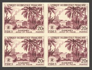 French West Africa Scott 71 (Yvert 60) MNHOG- 1956 F.I.D.E.S. Dahomey Block of 4