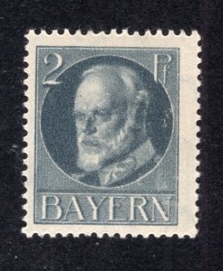 Bavaria 1918 2pf gray Ludwig III, Scott 94 MH, value = 25c