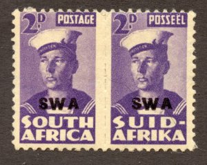 South West Africa Scott 147 Pair Unused LHROG - 1942 SWA Overprint - SCV $8.50