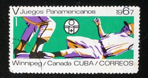 CUBA Sc# 1238  PAN AMERICAN GAMES Winniipeg pan am  1c BASEBALL 1967  used cto