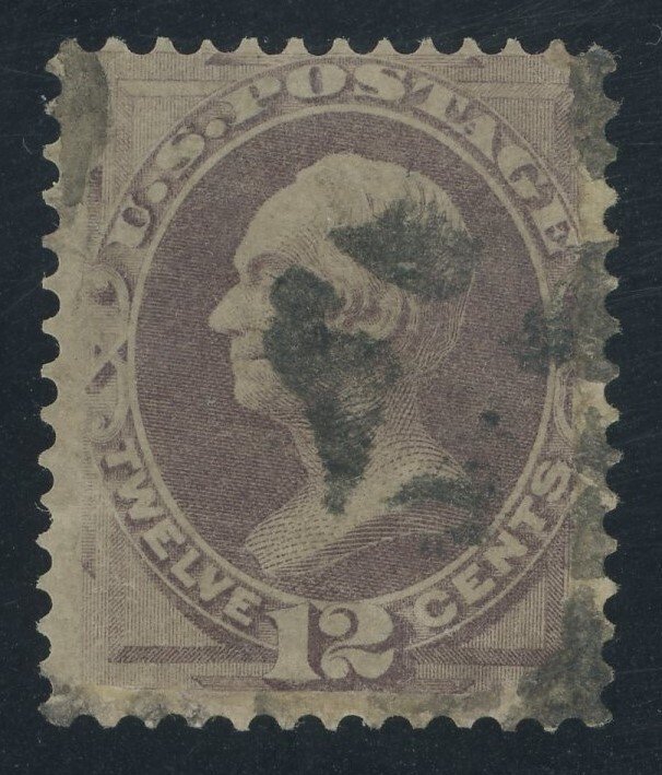 USA 151 - 12 cent Clay - Fine used - no grill no secret mark - reperf at top