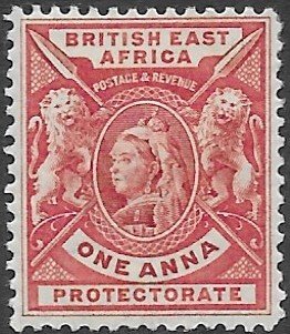 British East Africa 73   1896   one anna  fine mint =hinged